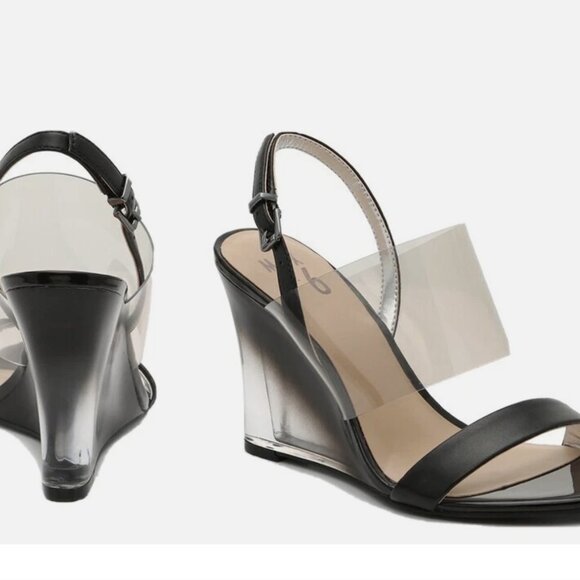 Mix No.6 Bryden black wedge sandals - Picture 2 of 7